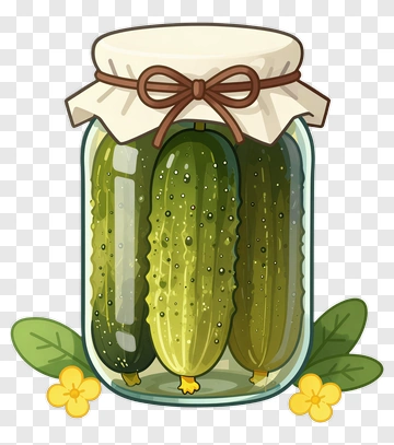 Cartoon Jar Of Pickles PNG