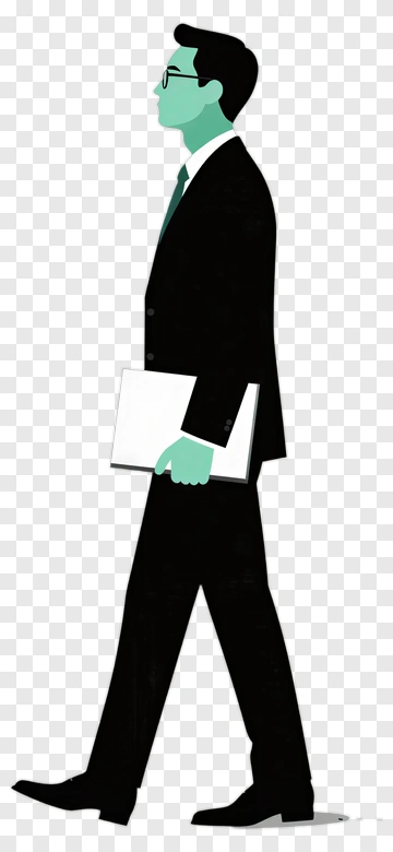 Businessman Walking With A Laptop PNG