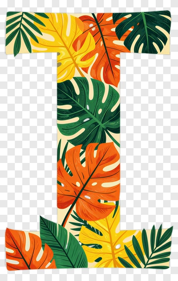 Tropical Leaf Letter I PNG