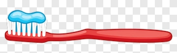Red Toothbrush With Blue Toothpaste PNG