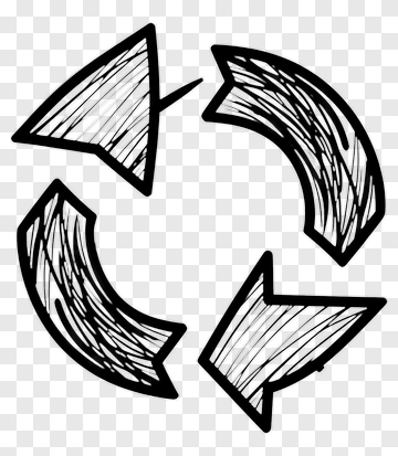 Recycling Symbol With Hand-Drawn Style PNG