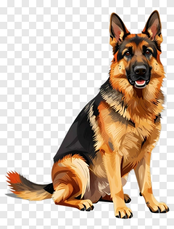 German Shepherd Dog Sitting PNG