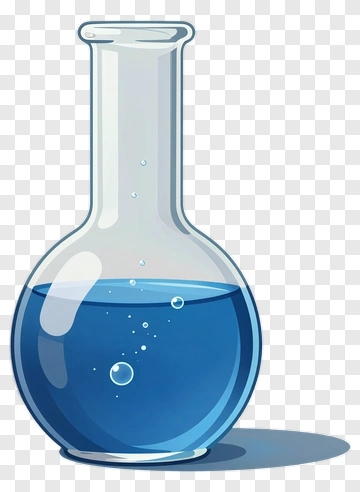 Cartoon Laboratory Flask With Blue Liquid PNG