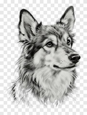 Realistic Wolf Portrait PNG