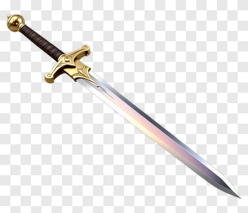 Sword With Golden Hilt PNG