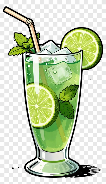 Refreshing Mojito Cocktail With Lime And Mint PNG
