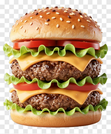 Delicious Cheeseburger With Lettuce And Tomato PNG