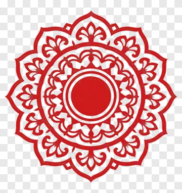 Red Ornate Mandala Design PNG