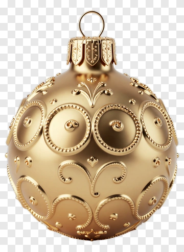 Golden Christmas Ornament PNG