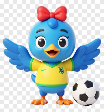 Cartoon Bird Wearing A Soccer Jersey PNG