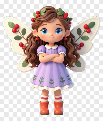 Cartoon Fairy Girl With Wings PNG