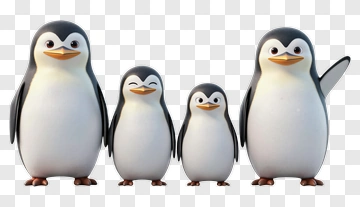 Cartoon Penguins Group PNG