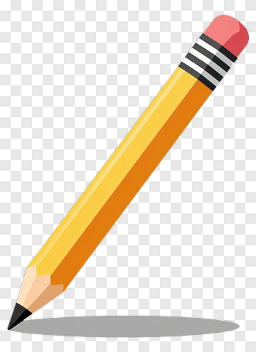 Yellow Pencil With Eraser PNG