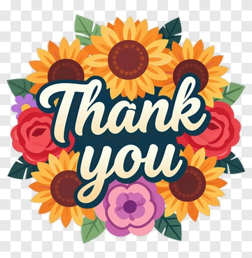 Thank You Floral Design PNG