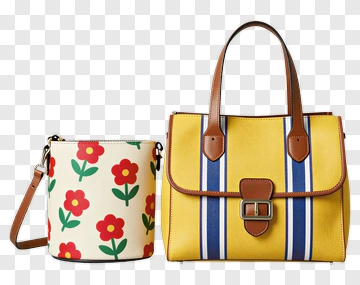 Colorful Handbags With Floral Design PNG