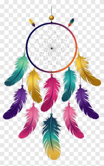 Colorful Dreamcatcher With Feathers PNG