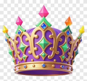 Colorful Crown With Jewels PNG