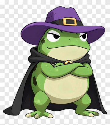 Cartoon Frog Wearing A Purple Hat And Cape PNG