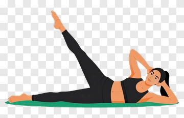 Woman Doing Side Leg Lifts On Exercise Mat PNG