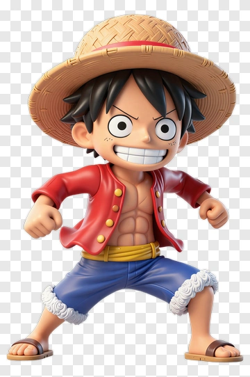 3D Cartoon Character In Red Jacket And Straw Hat PNG