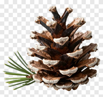 Pine Cone With Green Pine Needles PNG