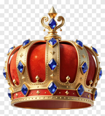 Royal Crown With Red And Blue Jewels PNG