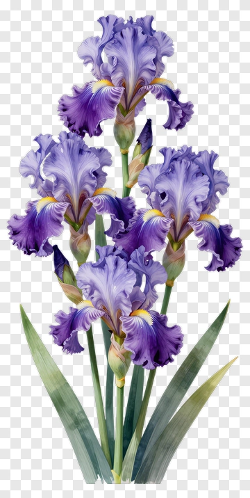Purple Iris Flowers PNG