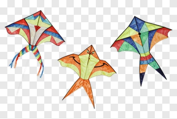 Colorful Kites With Unique Designs PNG
