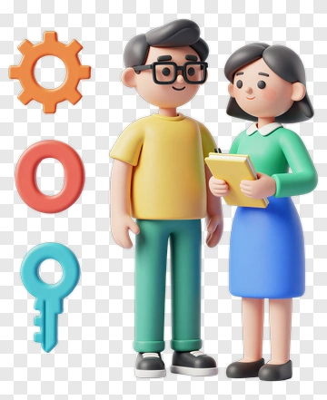 Cartoon Business Team Holding A Clipboard PNG