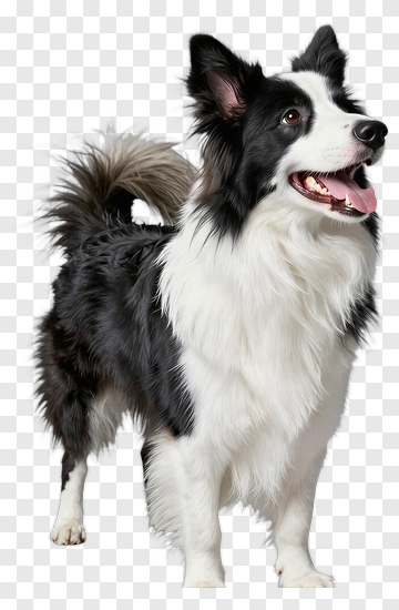 Border Collie Dog Standing Proudly PNG
