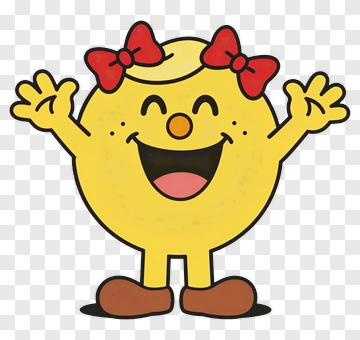 Cartoon Happy Character With Red Bows PNG