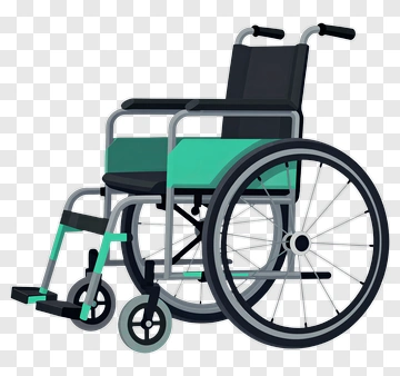 Wheelchair With Green Accents PNG