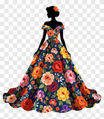 Floral Dress Silhouette PNG