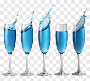 Glasses Of Water With Splashing Liquid PNG