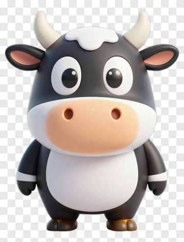 Cartoon Cow Character PNG