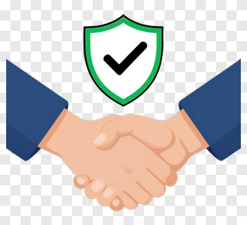 Handshake With Shield Symbol PNG