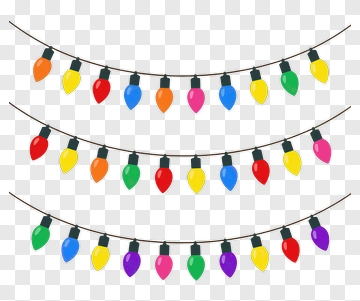 Colorful String Of Holiday Lights PNG