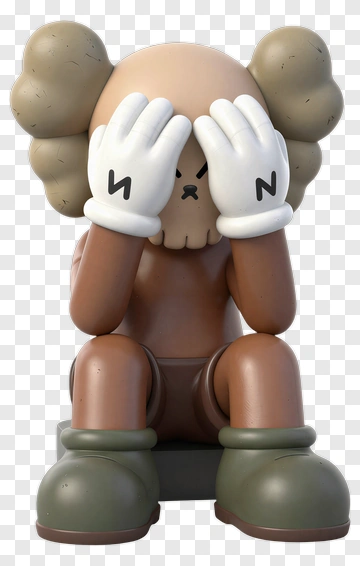 3D Cartoon Bear Covering Eyes PNG