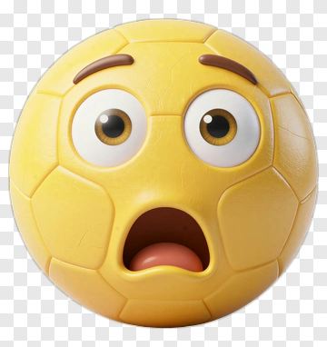 Surprised Soccer Ball Emoji PNG