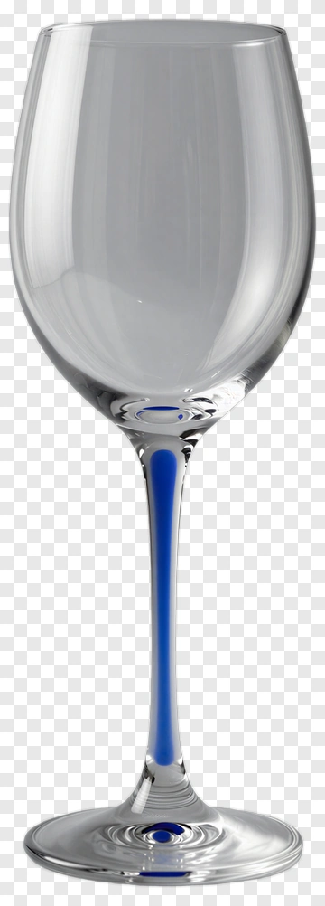 Elegant Wine Glass With Blue Accents PNG