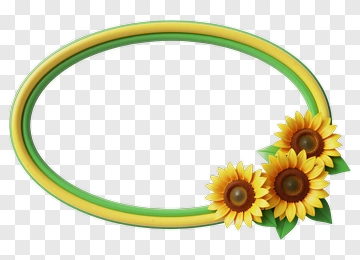 Oval Frame With Sunflowers PNG