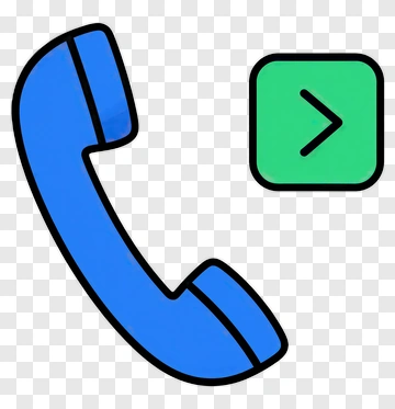 Blue Telephone Icon With Arrow PNG