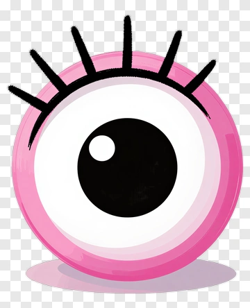 Cartoon Pink Eye With Eyelashes PNG