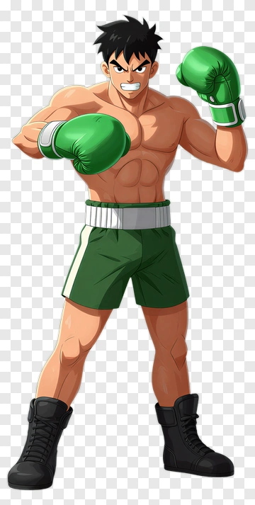Boxer Wearing Green Gloves And Shorts PNG