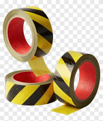 Yellow And Black Caution Tape Rolls PNG