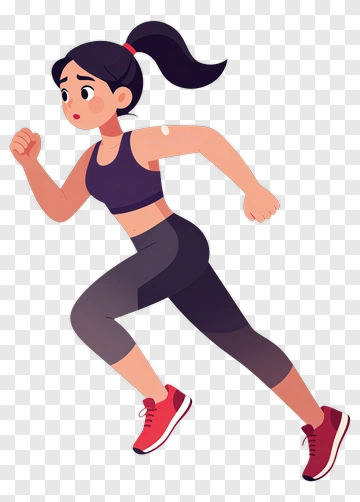 Cartoon Woman Running PNG