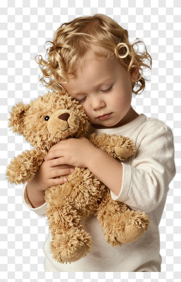 Child Holding A Teddy Bear PNG