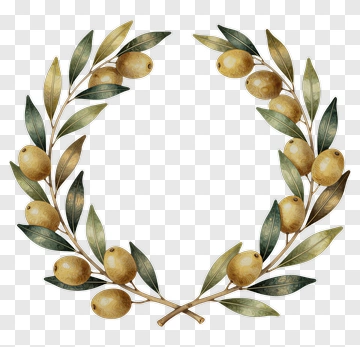 Olive Wreath With Green Leaves PNG