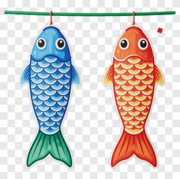 Colorful Koi Fish Decoration PNG