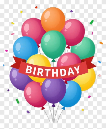 Colorful Birthday Balloons PNG